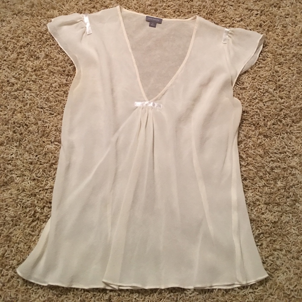🌿 2 for 15$ : Ann Taylor : White/cream Blouse
